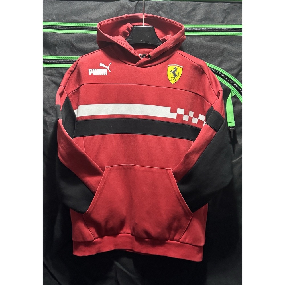 Size Medium - PUMA Ferrari Hoodie Sweatshirt Pullover Rosso Corsa Race SDS